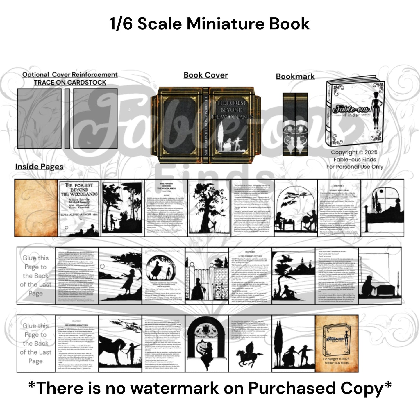 Printable The Forest Beyond the Woodlands Miniature Book - Instant PDF Download