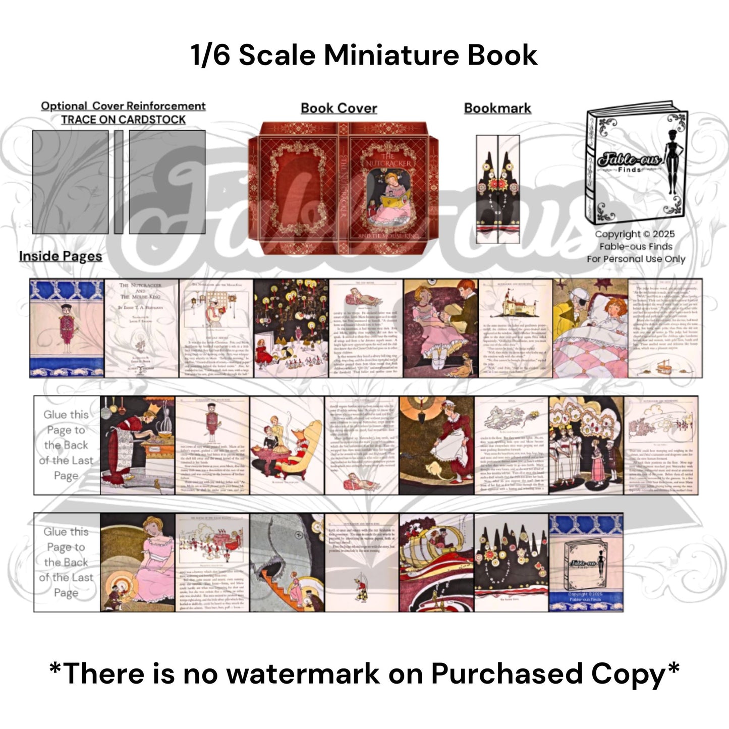 Printable The Nutcracker and the Mouse King Miniature Book - Instant PDF Download