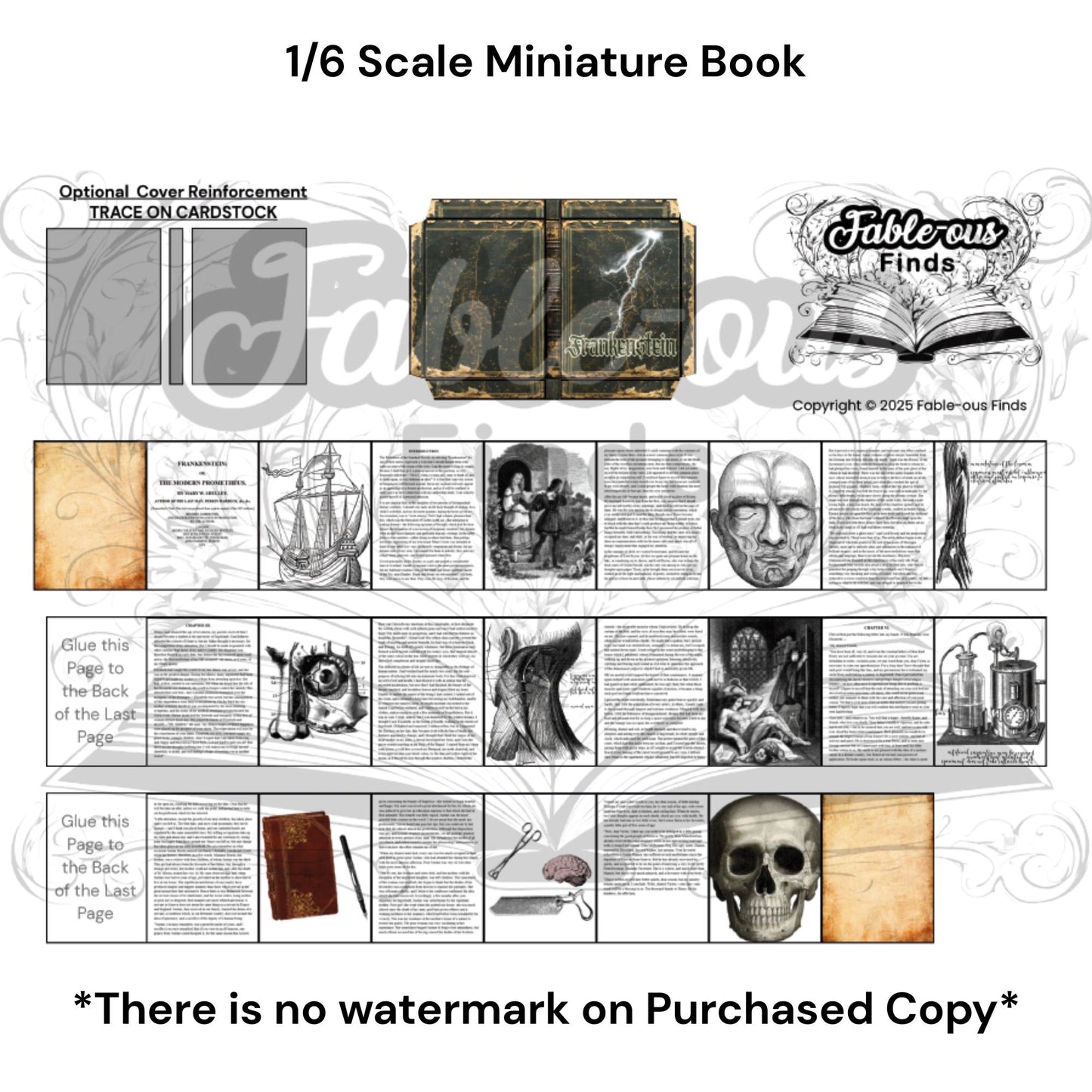 Printable Gothic Horror Miniature Book Bundle of 3 - Instant PDF Download