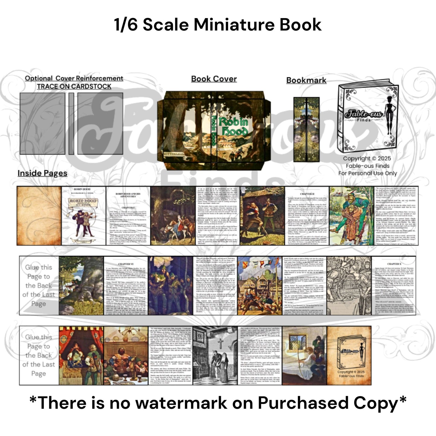 Printable Robin Hood Miniature Book - Instant PDF Download