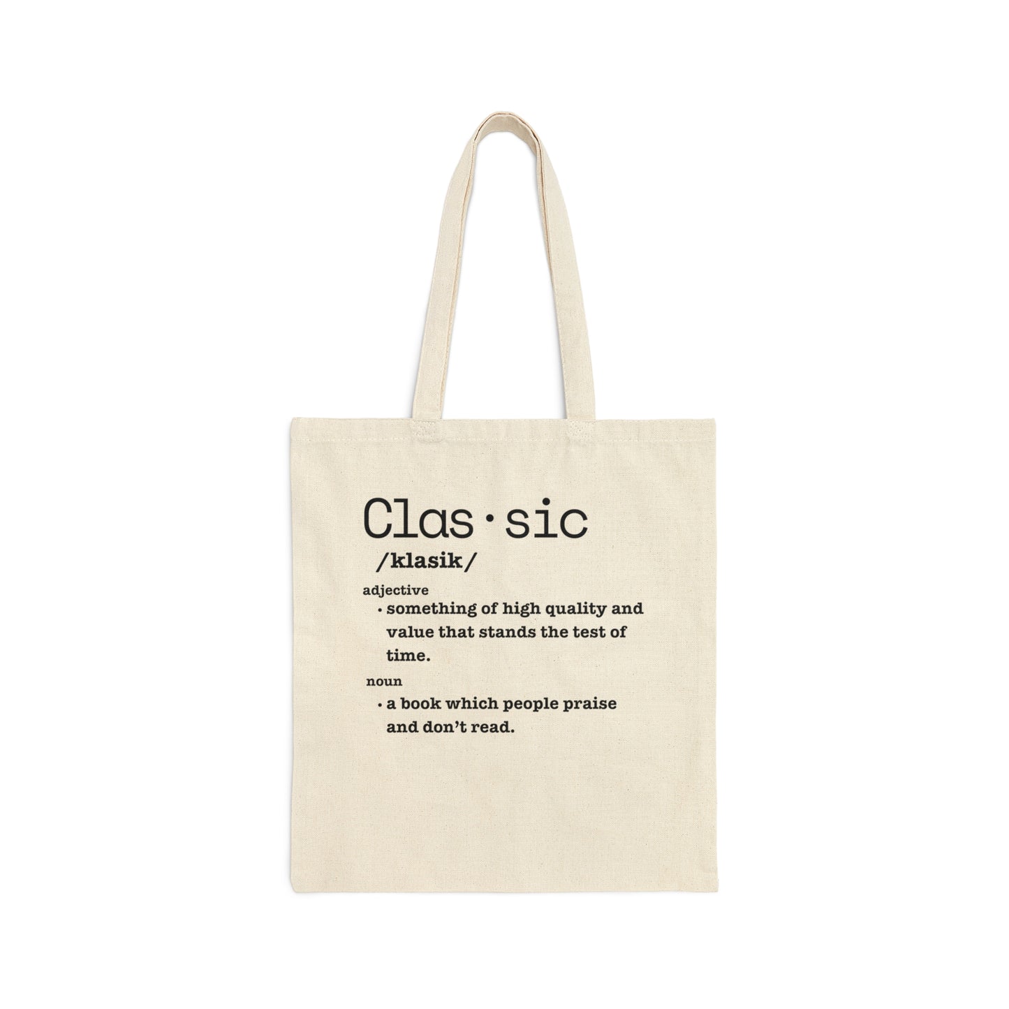 Classic Definition Cotton Canvas Tote Bag