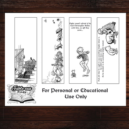 Winnie the Pooh Printable Coloring Bookmarks - Instant PDF Download