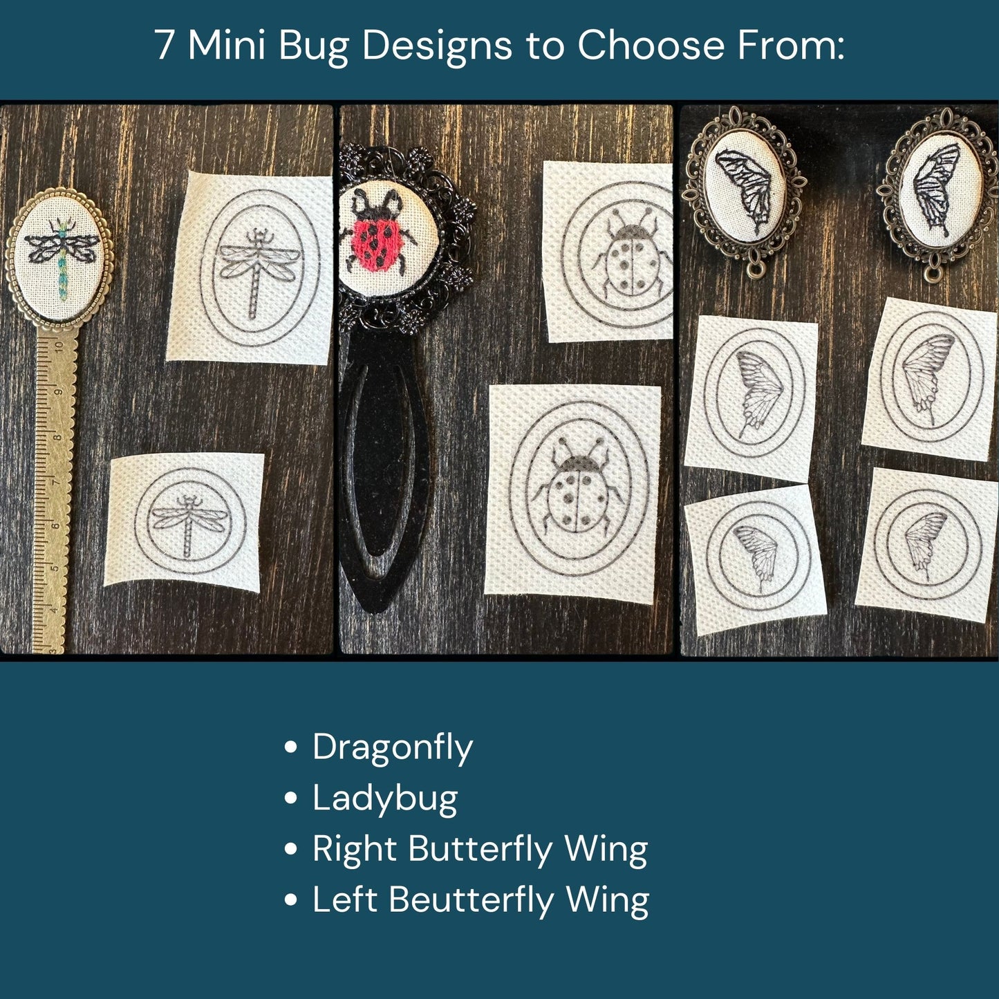 Embroidery for DIY Blank Products - Bug Hand Embroidery PDF Pattern - Printable Stick & Stitch Designs - Instant Download
