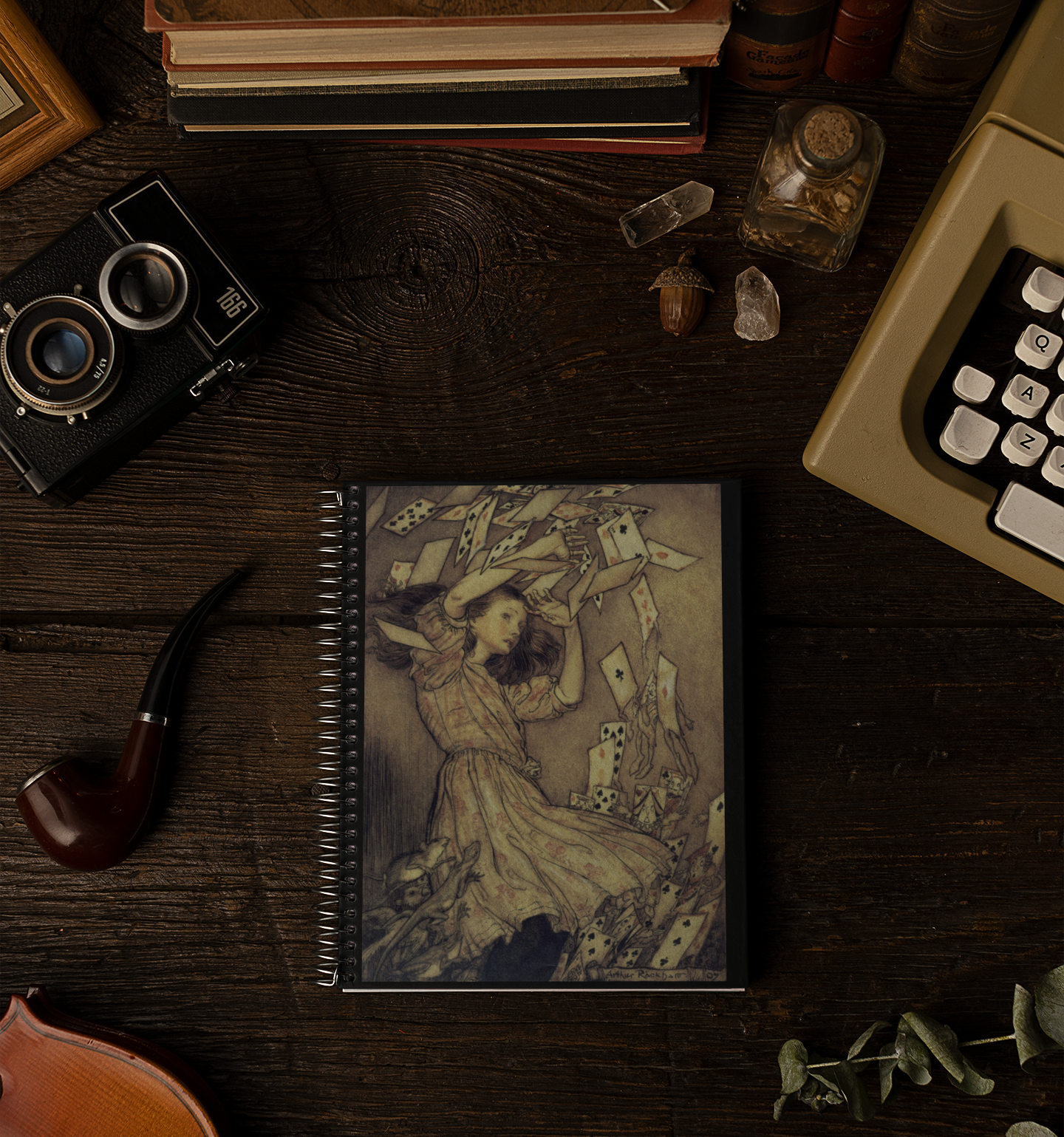 Fairytale Page | Alice and the House of Cards Spiral Notebook - Ruled Line | Vintage Classic Illustration