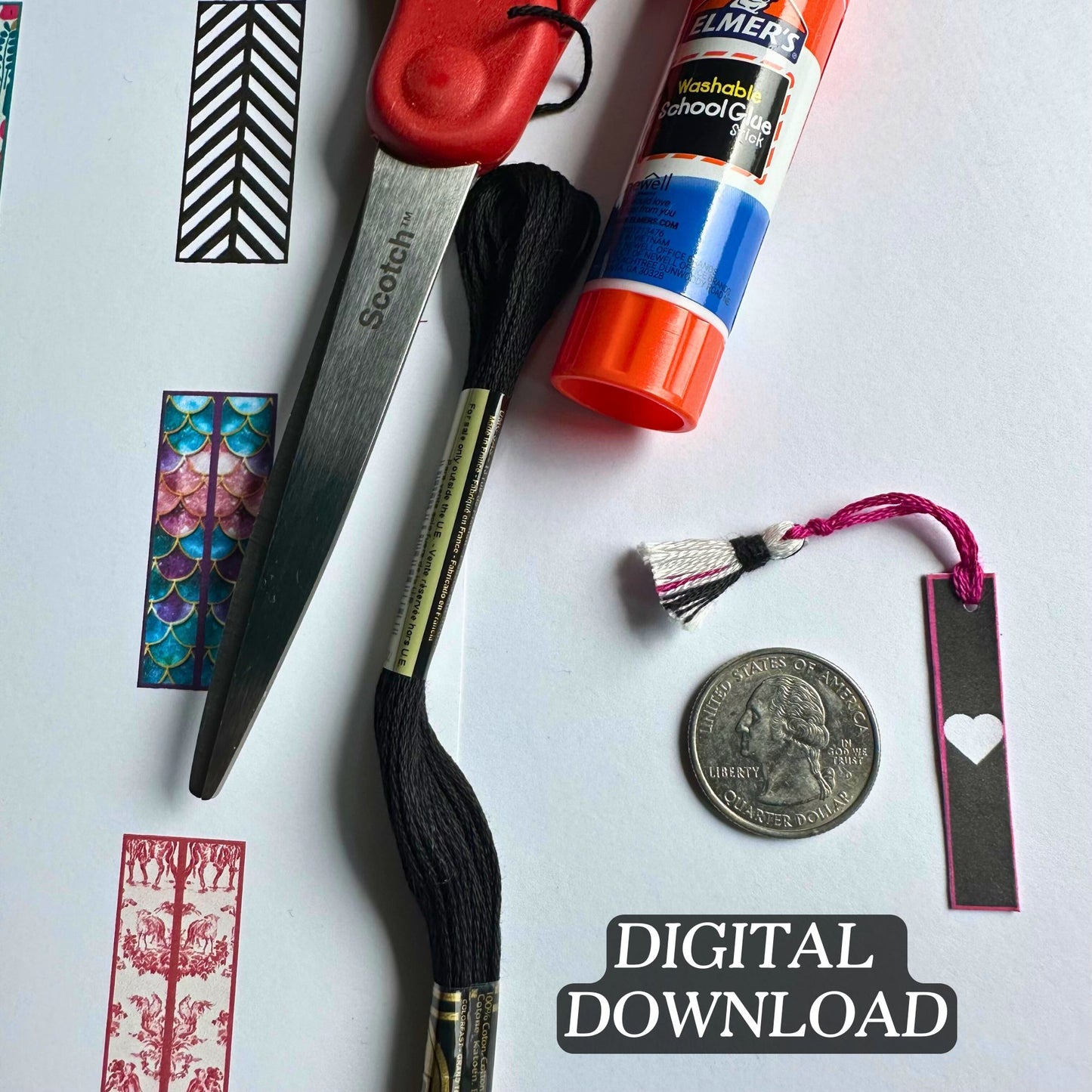 Printable Mini Bookmarks 16 pc. Set - Instant PDF Download