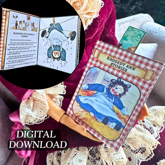 Printable Raggedy Ann Stories Miniature Book - Instant PDF Download