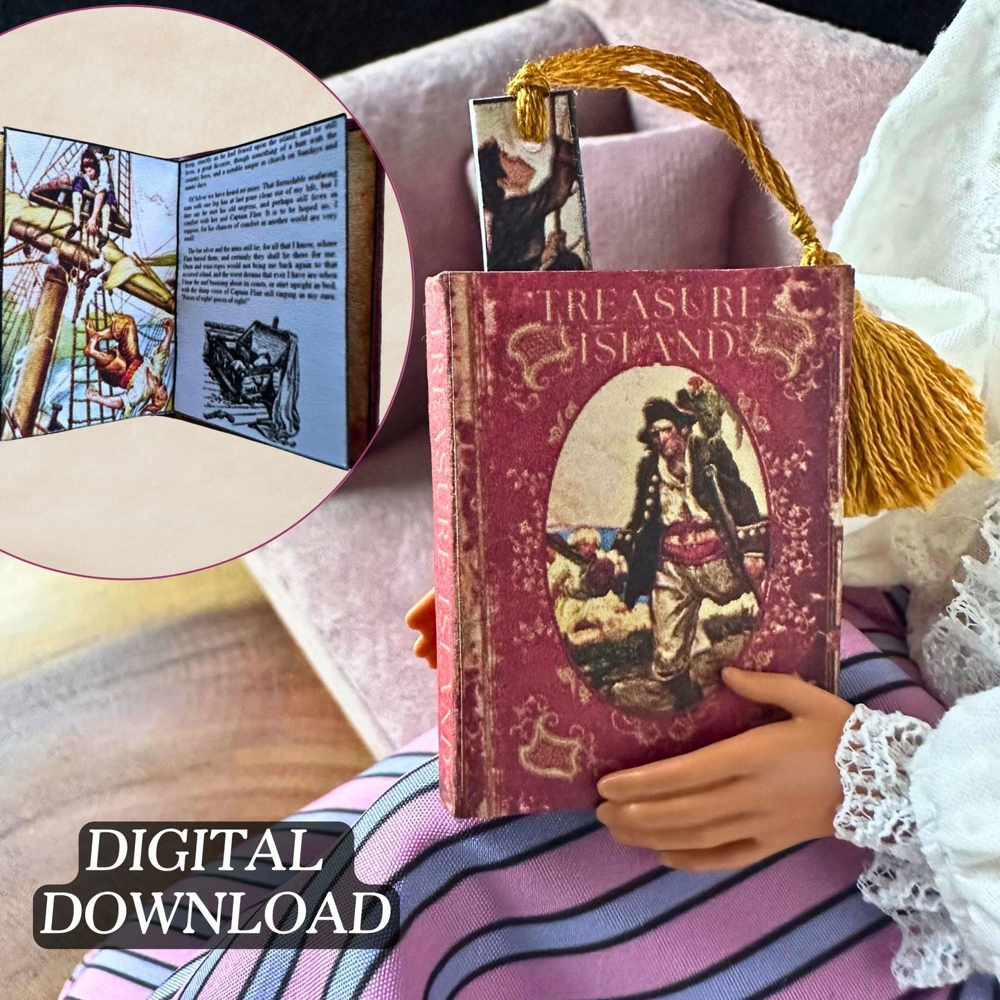 Printable Treasure Island Miniature Book - Instant PDF Download