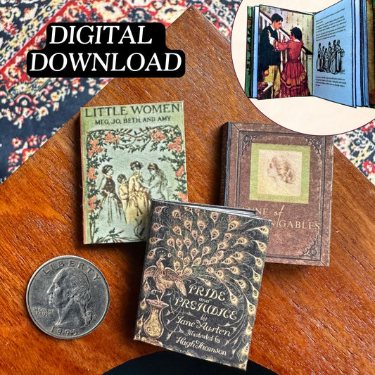 Printable Timeless Heroines Miniature Book Bundle of 3 - Instant PDF Download