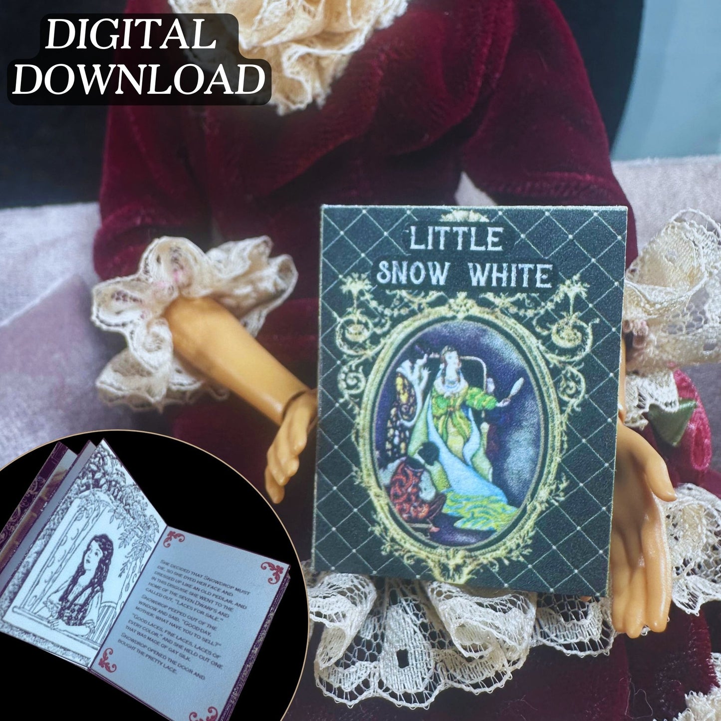 Printable Snow White Miniature Book - Instant PDF Download