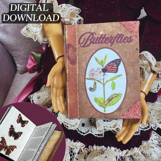 Printable Butterflies Miniature Reference Book - Instant PDF Download
