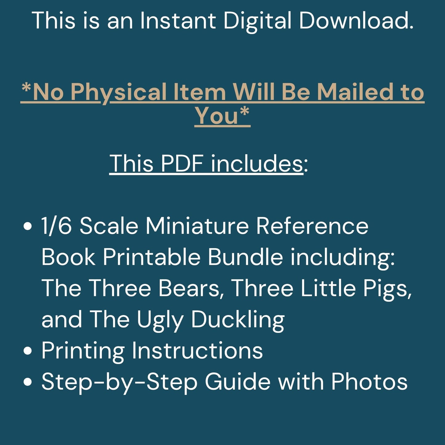 Printable Children's Books Miniature Book Bundle of 3 - Instant PDF Download