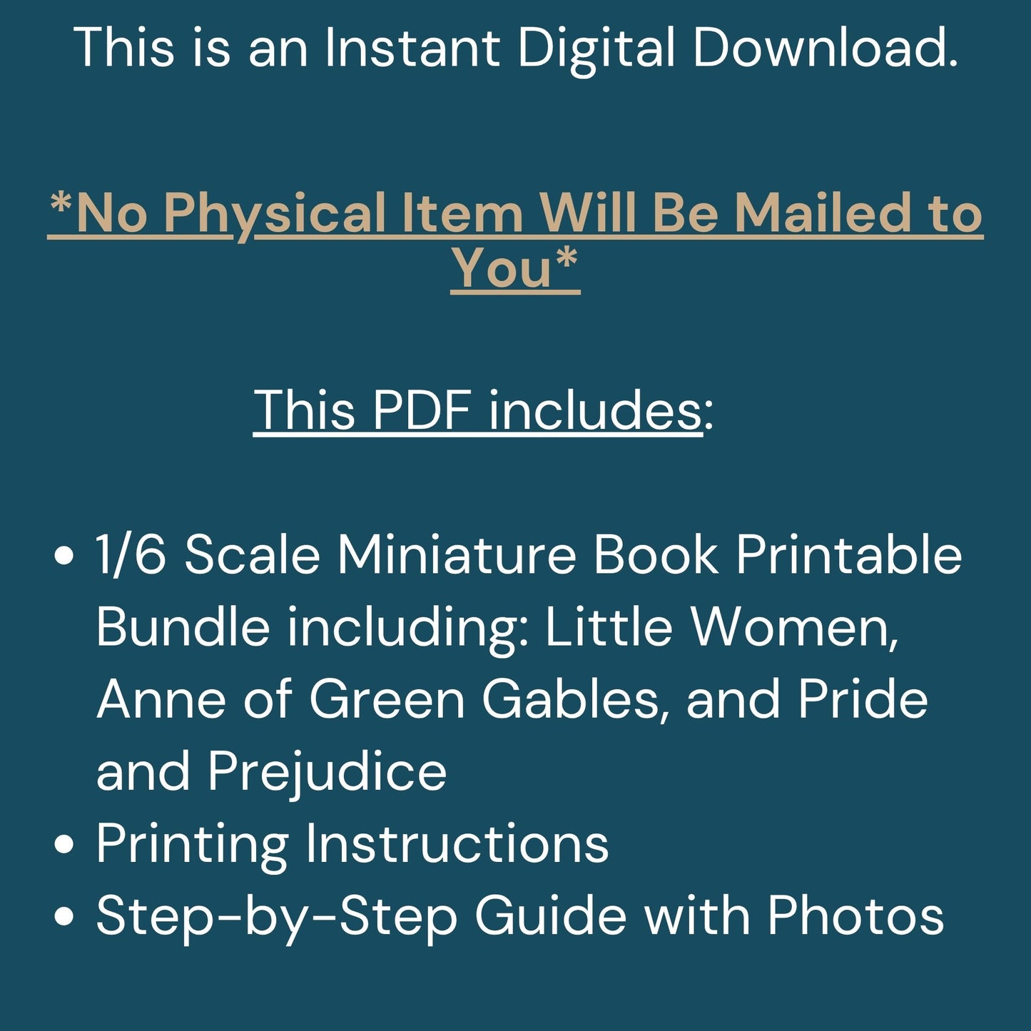 Printable Timeless Heroines Miniature Book Bundle of 3 - Instant PDF Download