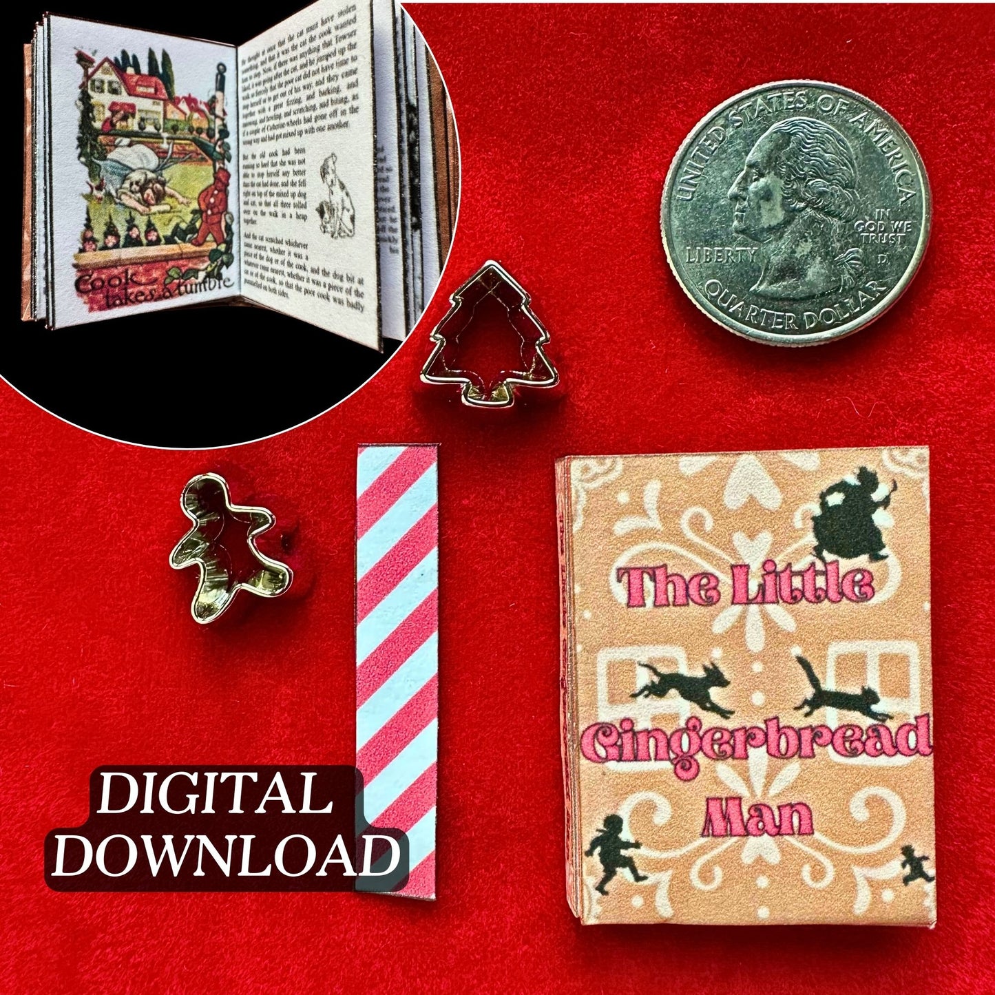 Printable The Little Gingerbread Man Miniature Book - Instant PDF Download