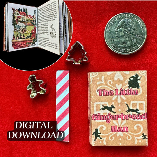 Printable The Little Gingerbread Man Miniature Book - Instant PDF Download