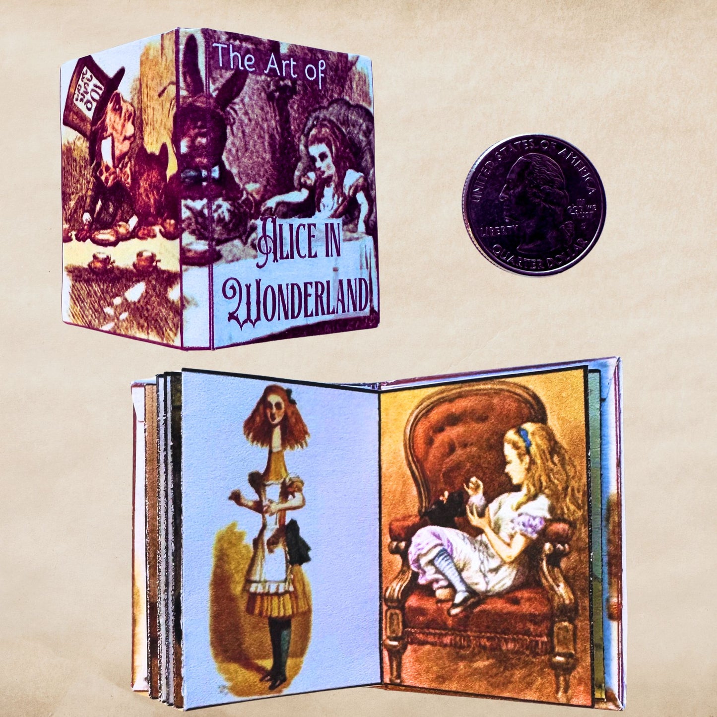 Printable Alice in Wonderland Miniature Book of Art - Instant PDF Download