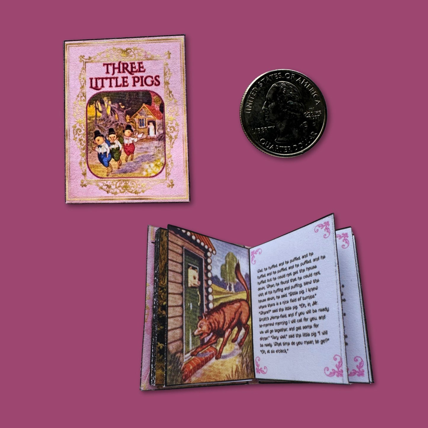 Printable Three Little Pigs Miniature Book - Instant PDF Download