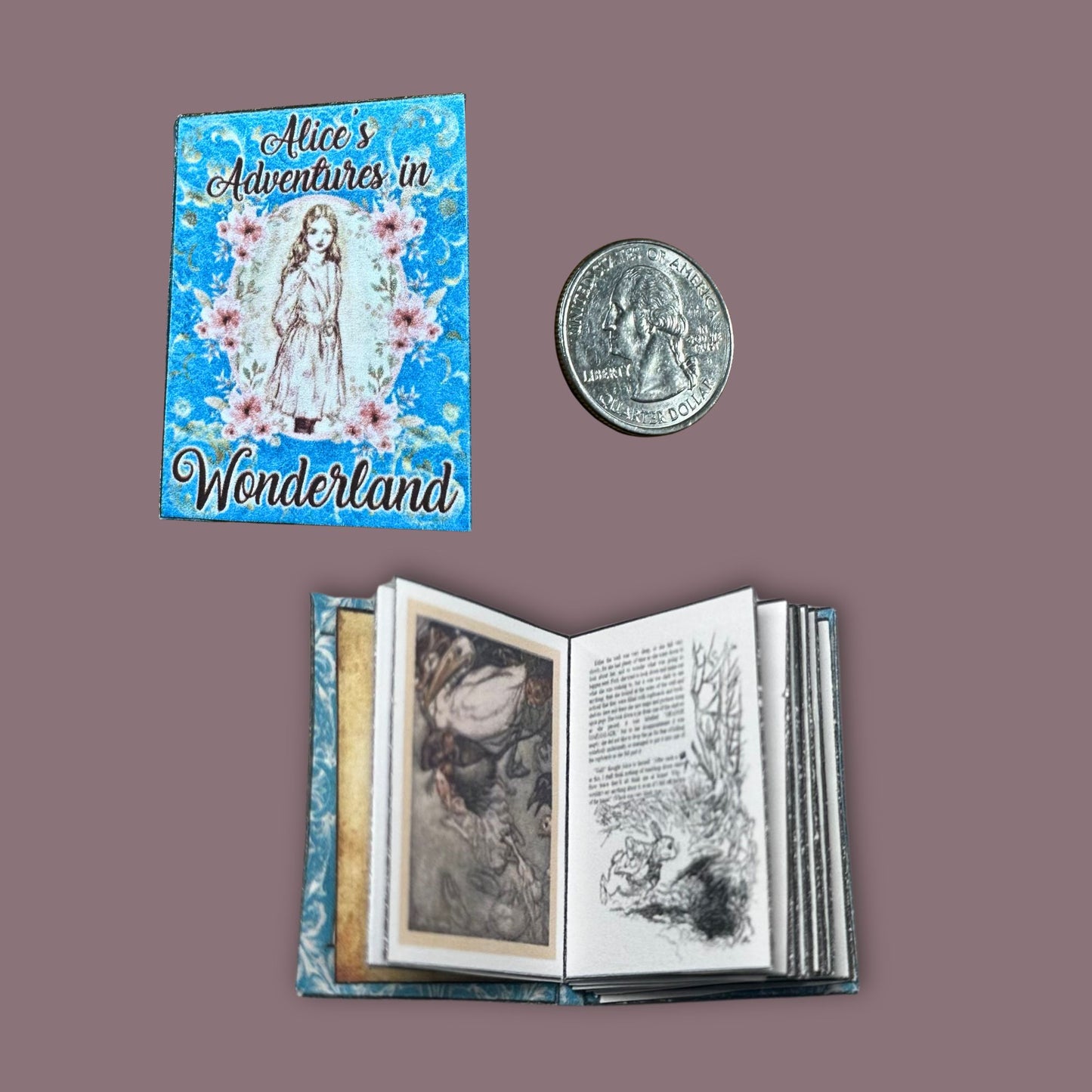 Printable Alice in Wonderland Miniature Book - Instant PDF Download