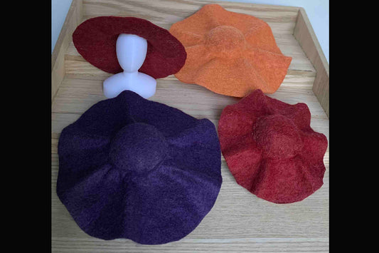 Four Beautiful Autumn-Inspired Doll Felt Hats