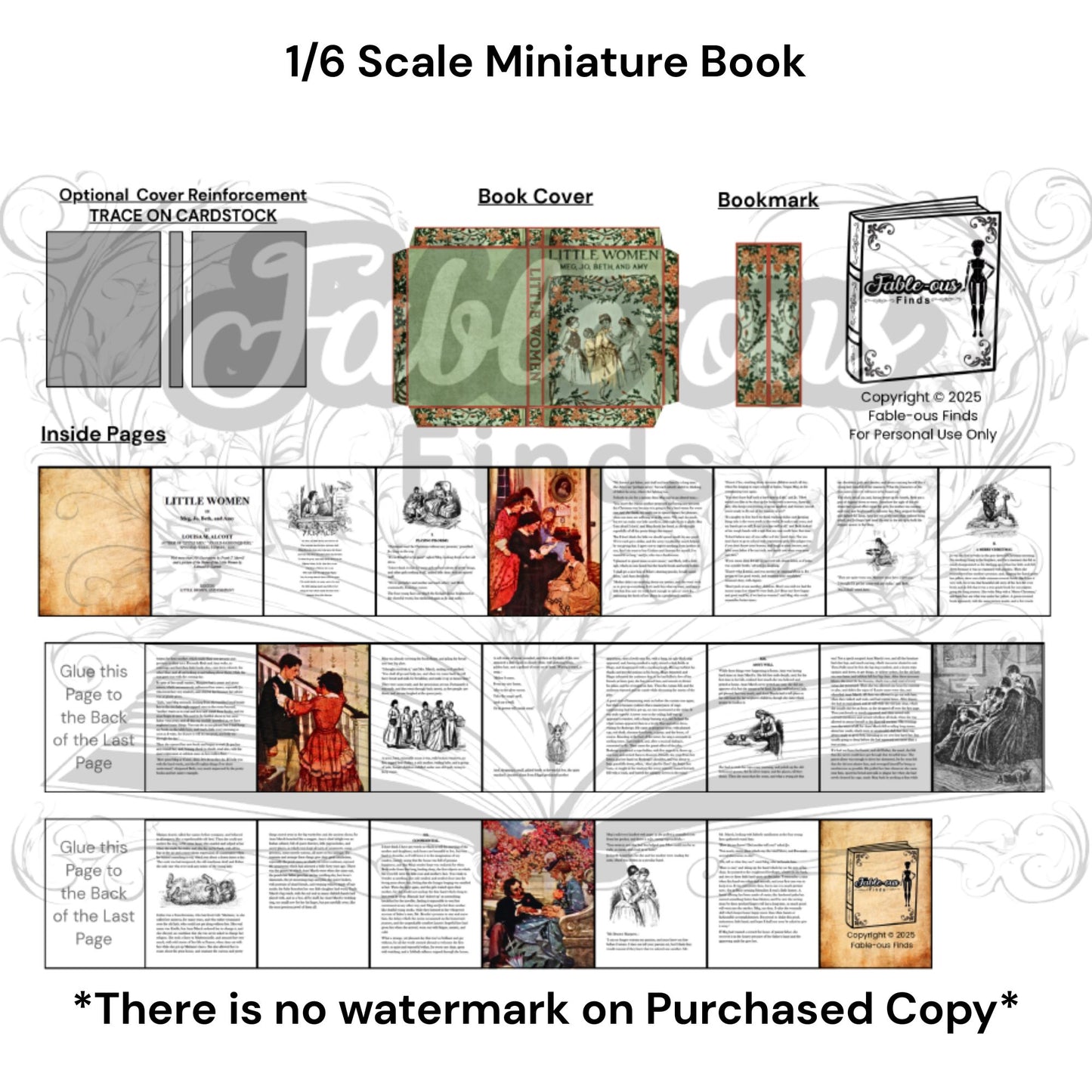 Printable Little Women Miniature Book - Instant PDF Download