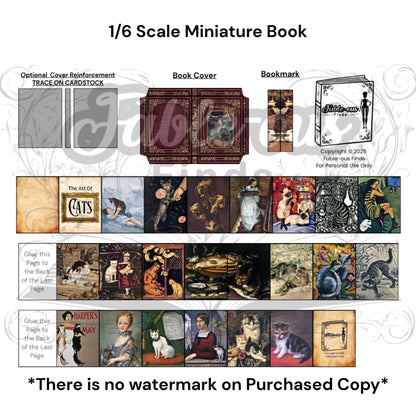Printable Cats Miniature Book of Art - Instant PDF Download