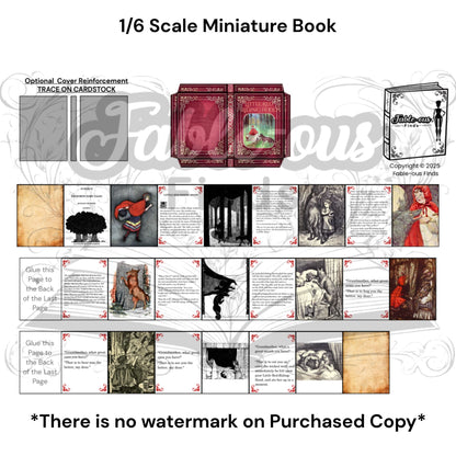 Printable Little Red Riding Hood Miniature Book - Instant PDF Download