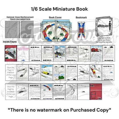 Printable The Little Engine That Could Miniature Book - Instant PDF Download