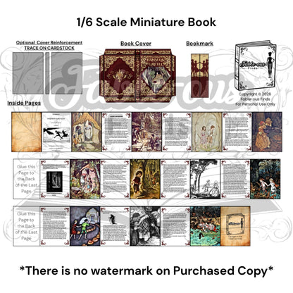 Printable Hansel and Gretel Miniature Book - Instant PDF Download