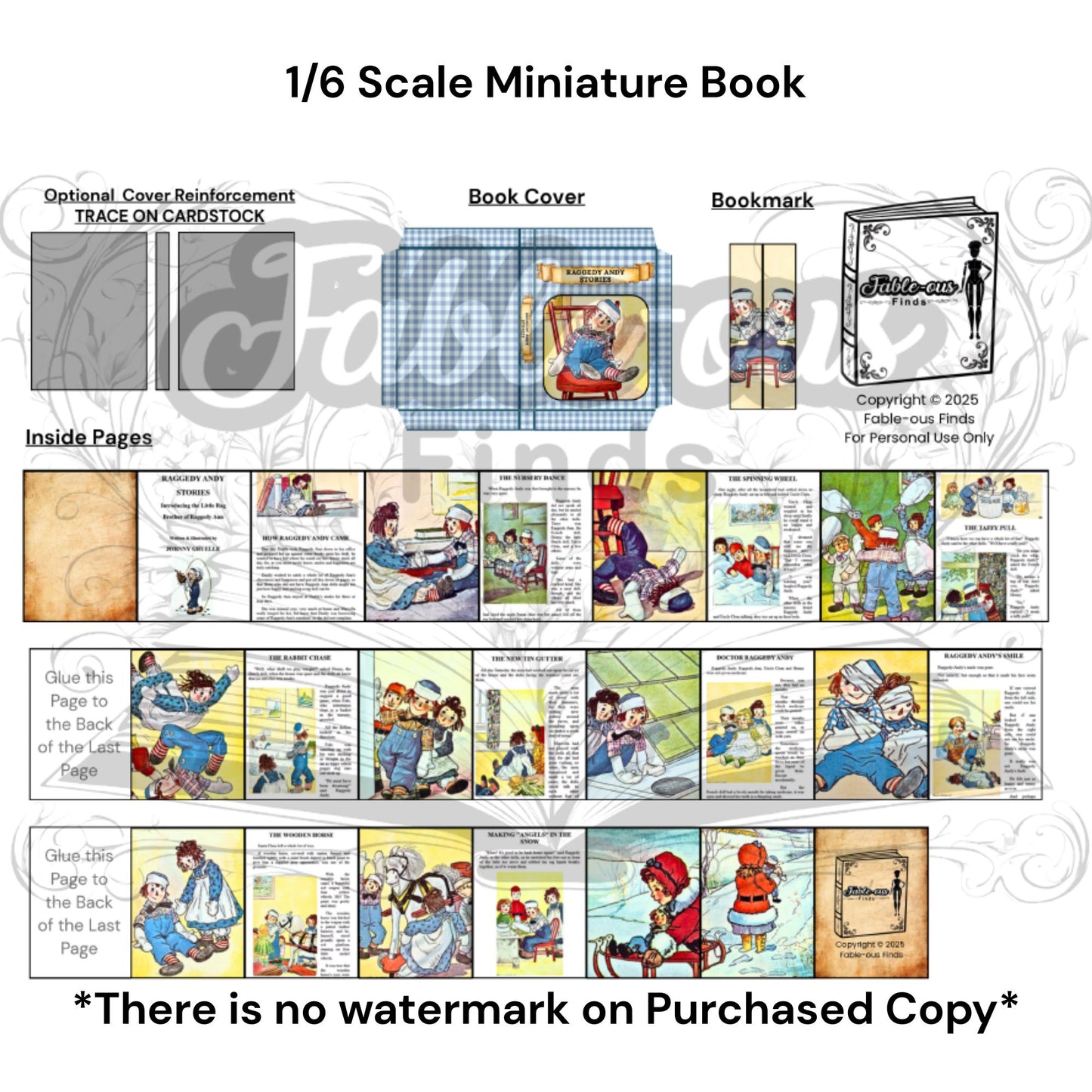 Printable Raggedy Andy Stories Miniature Book - Instant PDF Download