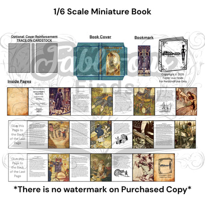 Printable Gulliver's Travels Miniature Book - Instant PDF Download