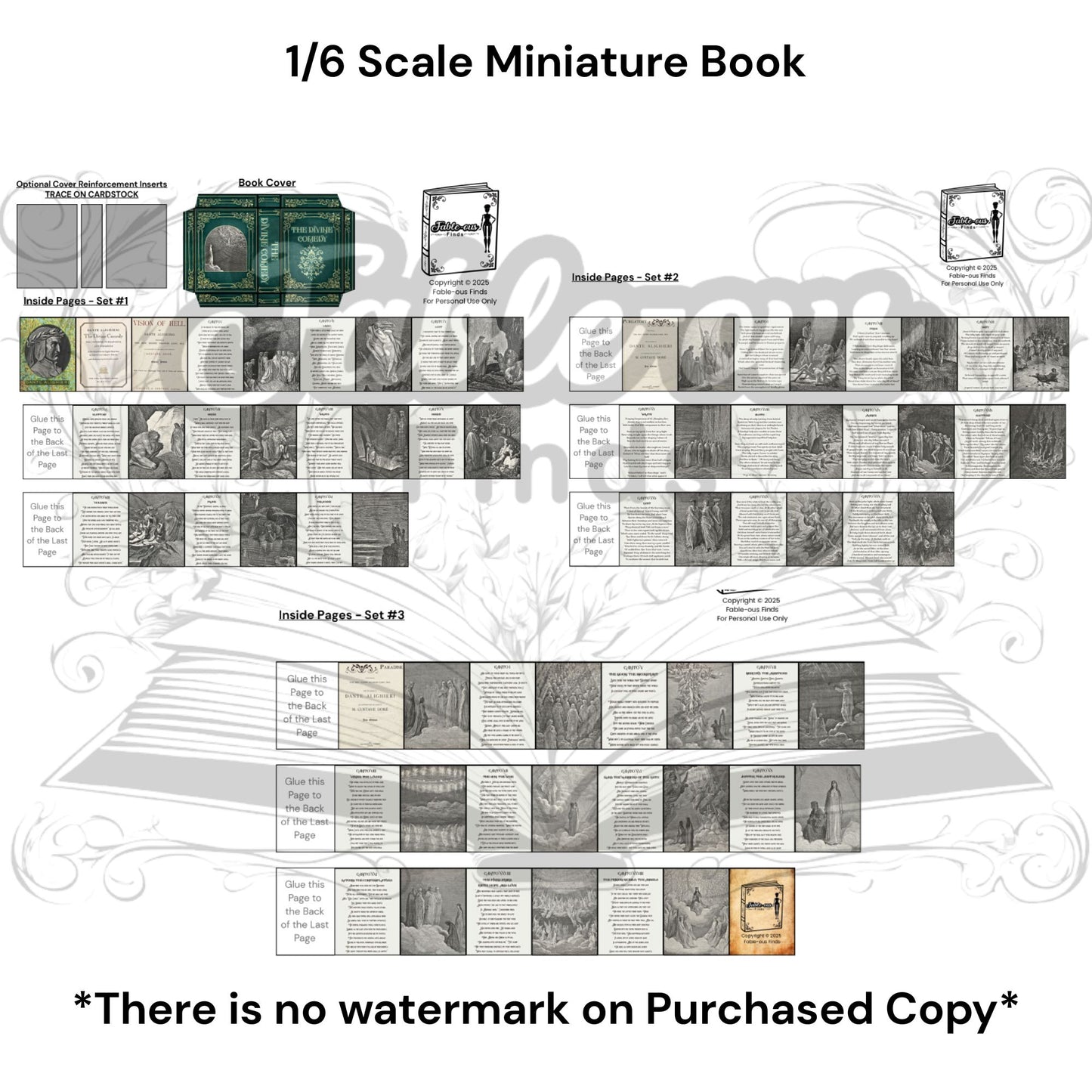 Printable The Divine Comedy Miniature Book - Instant PDF Download