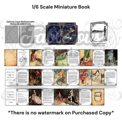 Printable Classic Fairy Tales Miniature Book - Instant PDF Download