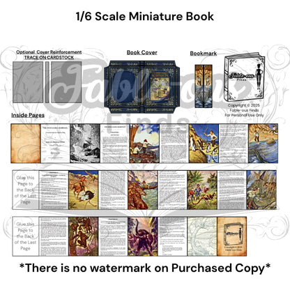 Printable The Swiss Family Robinson Miniature Book - Instant PDF Download
