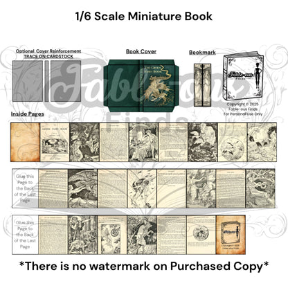 Printable The Green Fairy Book Miniature Book - Instant PDF Download