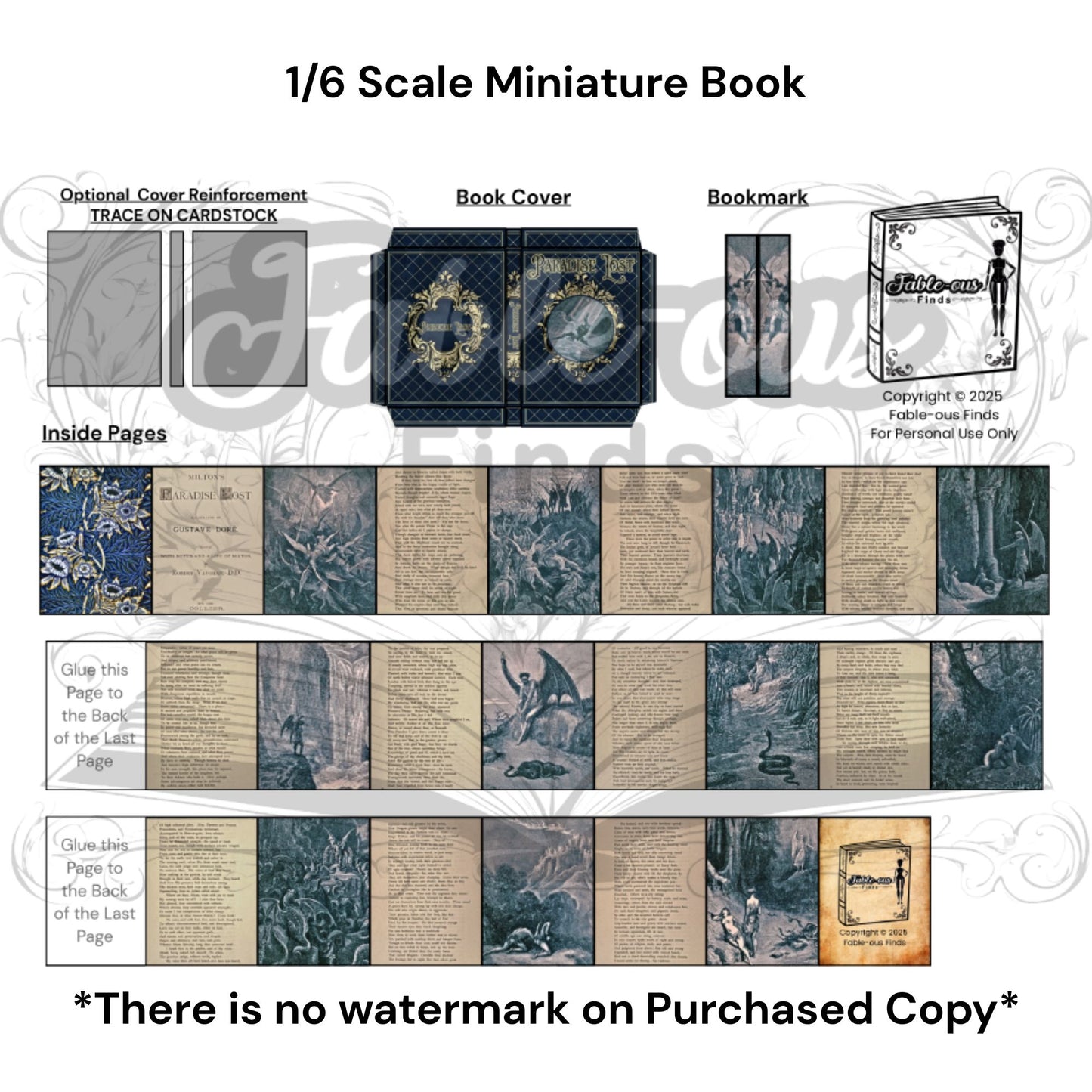 Printable Paradise Lost Miniature Book - Instant PDF Download