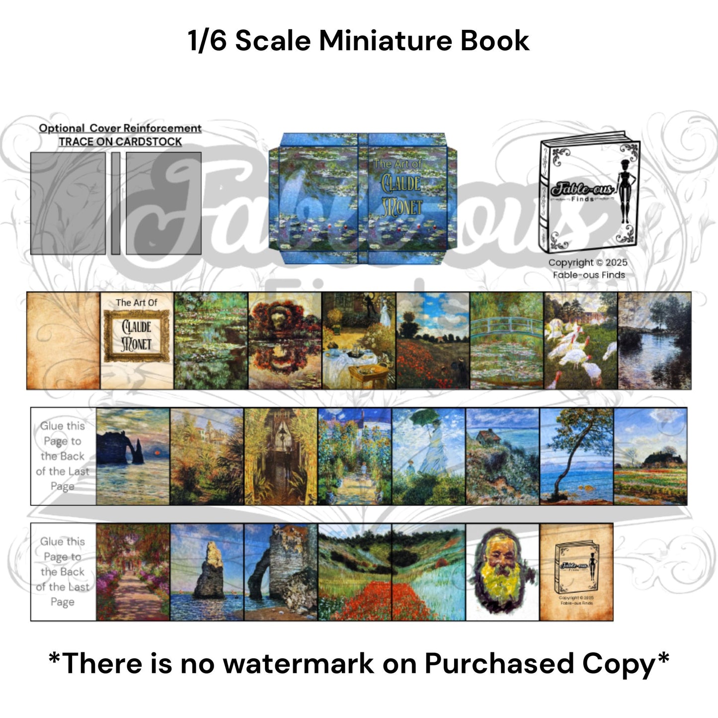 Printable Claude Monet Miniature Book of Art - Instant PDF Download
