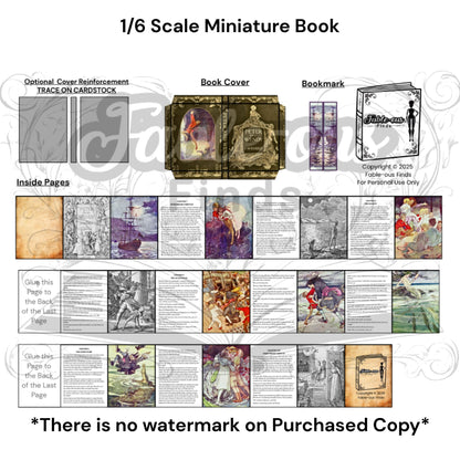 Printable Peter and Wendy Miniature Book - Peter Pan Instant PDF Download