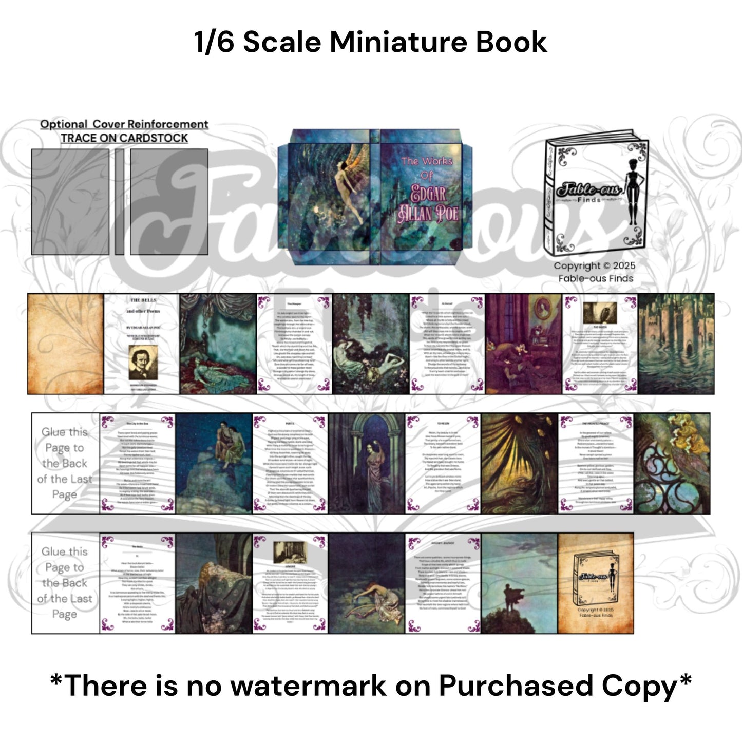 Printable Edgar Allan Poe Miniature Book - Instant PDF Download