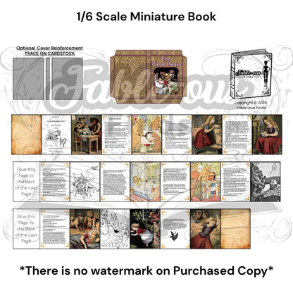Printable Goldilocks and The Three Bears Miniature Book - Instant PDF Download