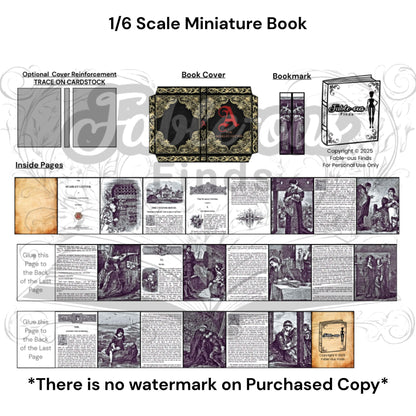 Printable The Scarlet Letter Miniature Book - Instant PDF Download
