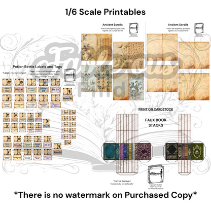 Printable Fairy Spell Chamber Mini Accessories - Instant PDF Download