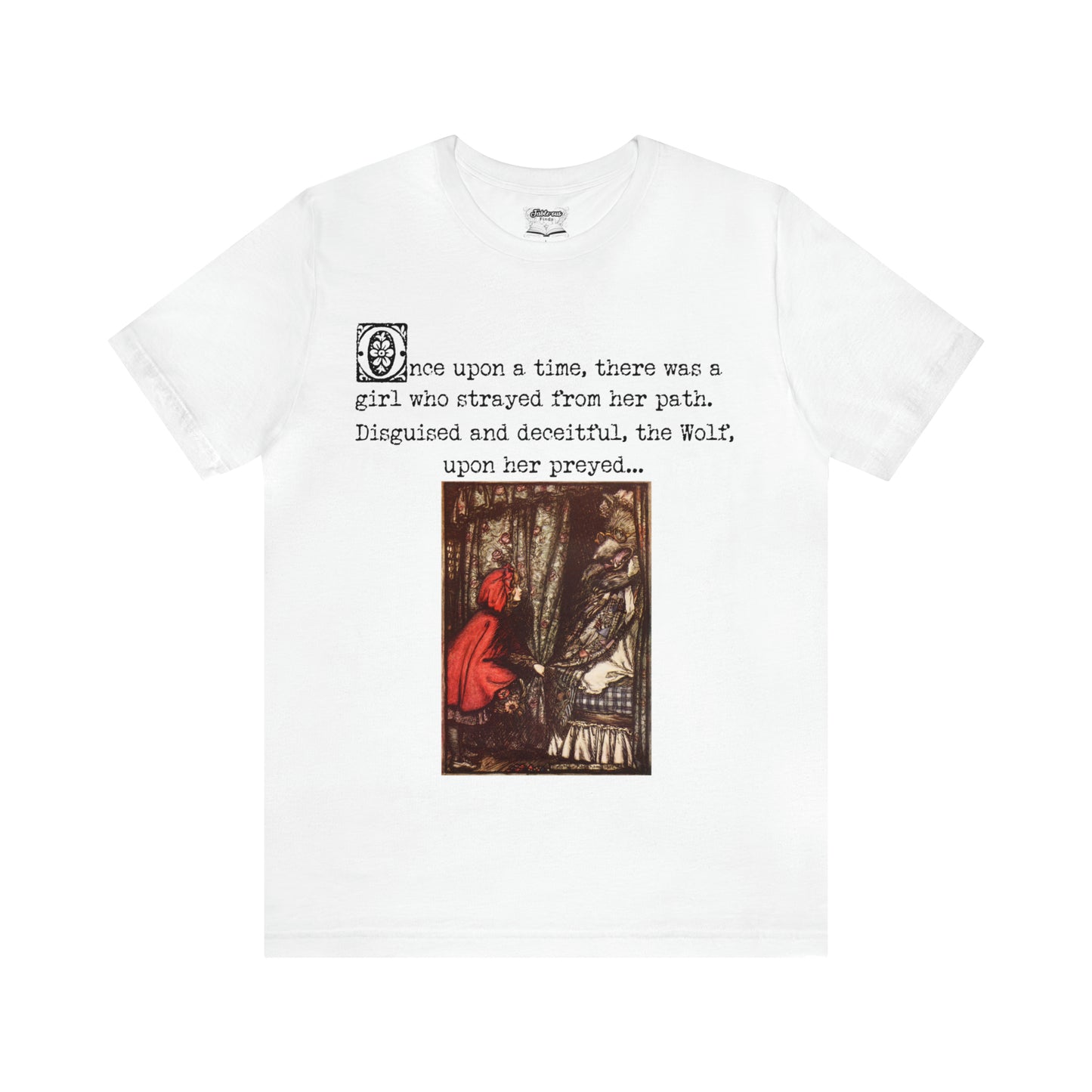 She Conquered It - Red Riding Hood Classic Fairytale Vintage Illustration Unisex Short Sleeve Shirt