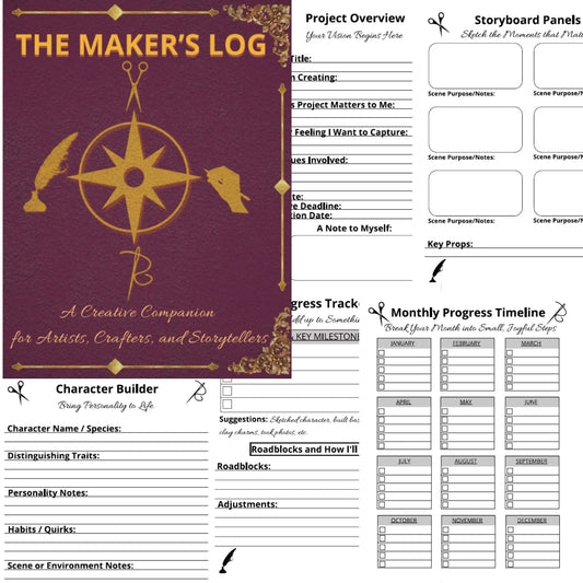 The Maker's Log: A Creative Companion for Artists, Crafters, and Storytellers - Instant PDF Download