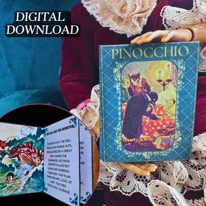 Printable Pinocchio Miniature Book - Instant PDF Download