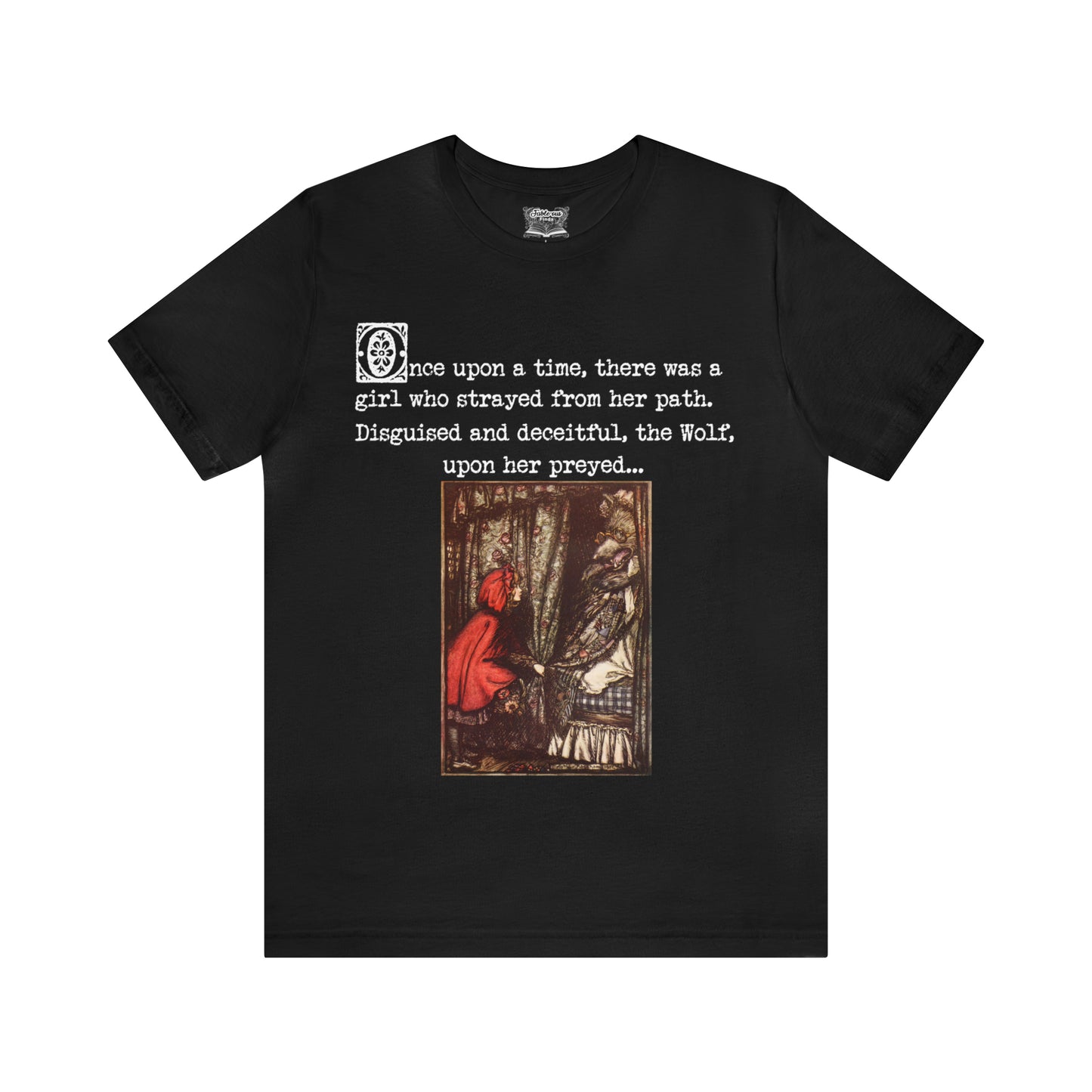 She Conquered It - Red Riding Hood Classic Fairytale Vintage Illustration Unisex Short Sleeve Shirt