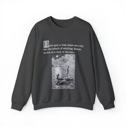 And Never Grew Up - Peter Pan and Wendy Classic Illustration Unisex Pullover Sweatshirt