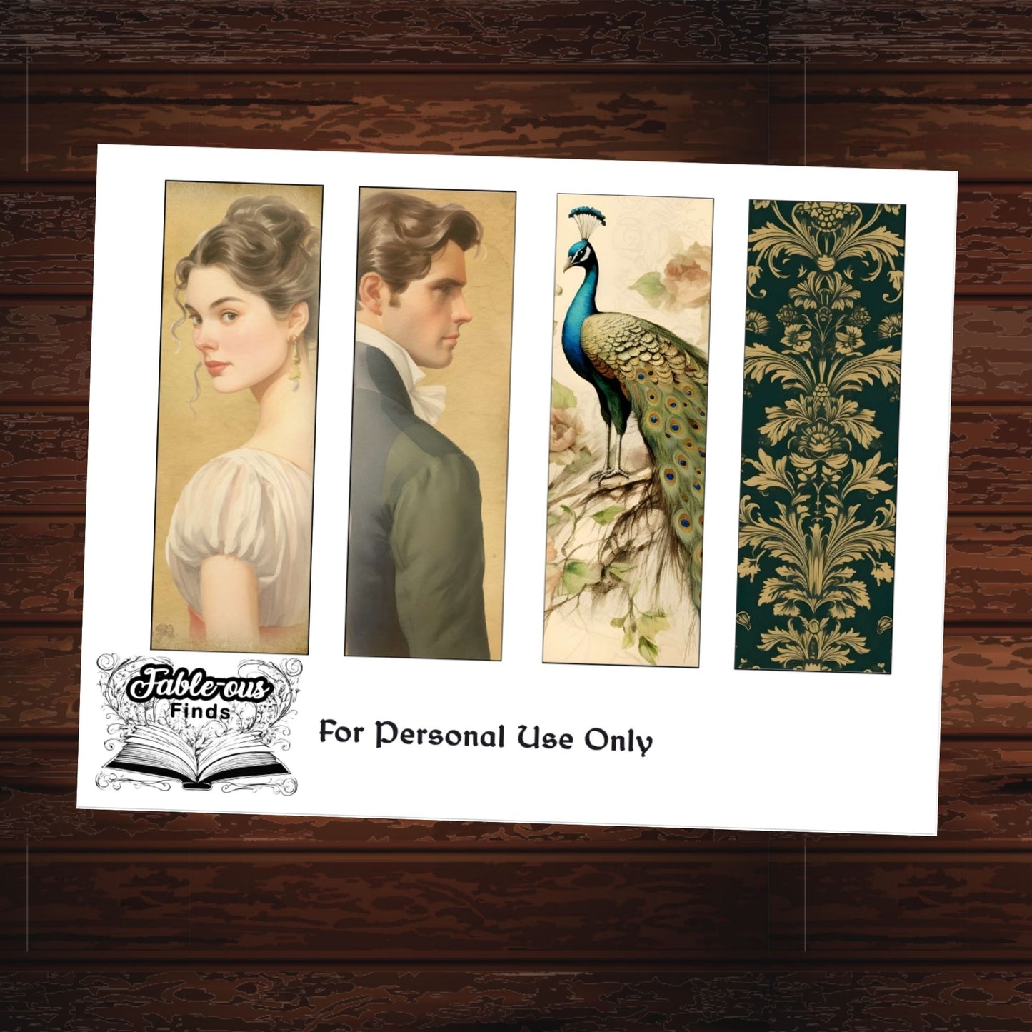 Jane Austen Printable Bookmarks - Instant PDF Download