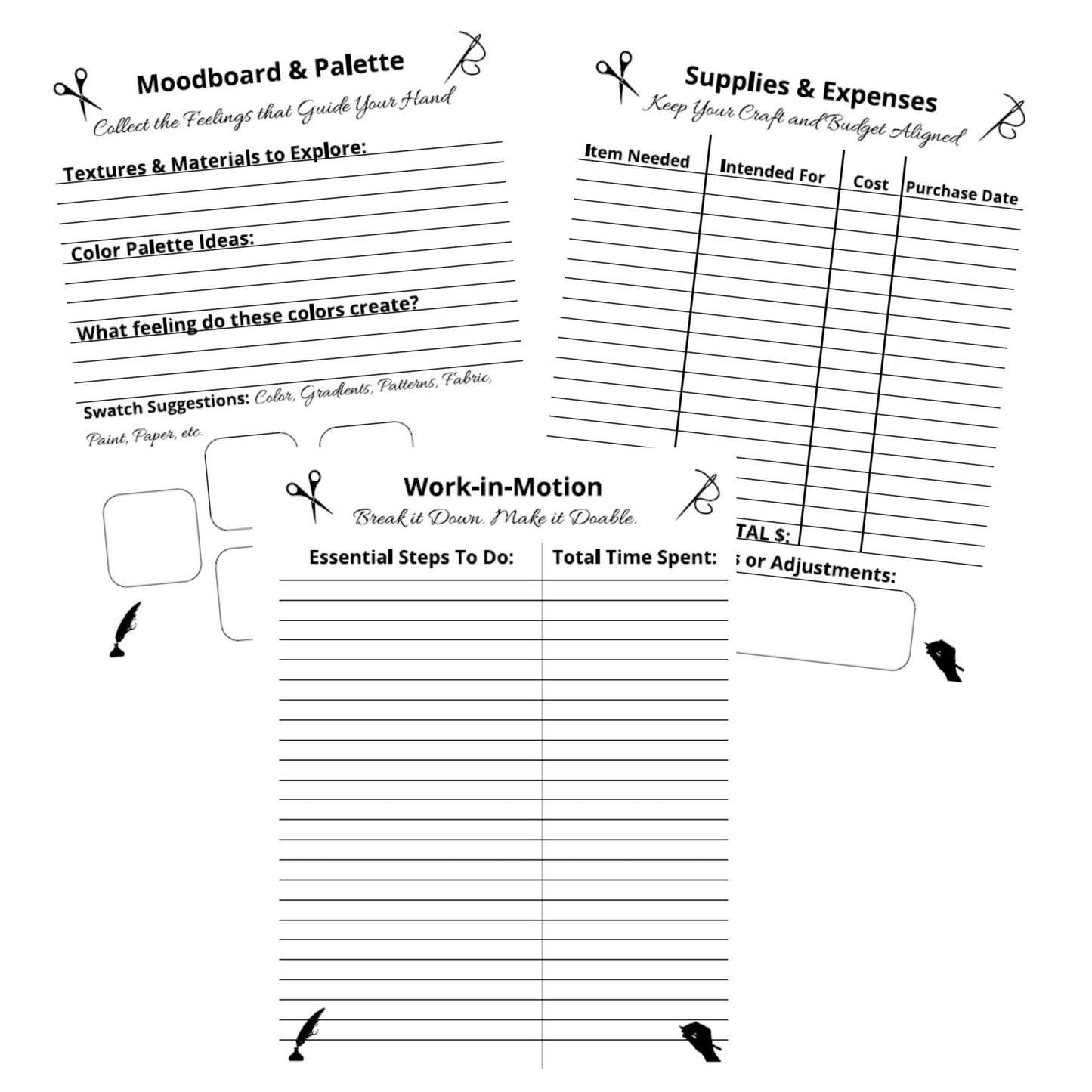 The Maker's Log: A Creative Companion for Artists, Crafters, and Storytellers - Instant PDF Download