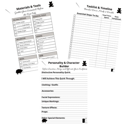 The Needle Felter's Log: A Creative Planning Journal for Wool Sculptors and Fiber Storytellers - Instant PDF Download