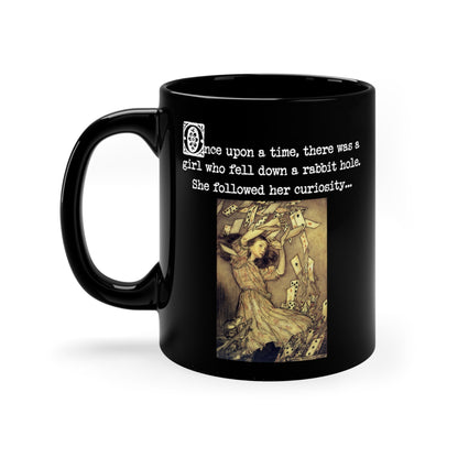 And Learned to Trust Her Instincts - Alice's Adventures in Wonderland Classic Illustration Ceramic 11oz Mug - Black or White