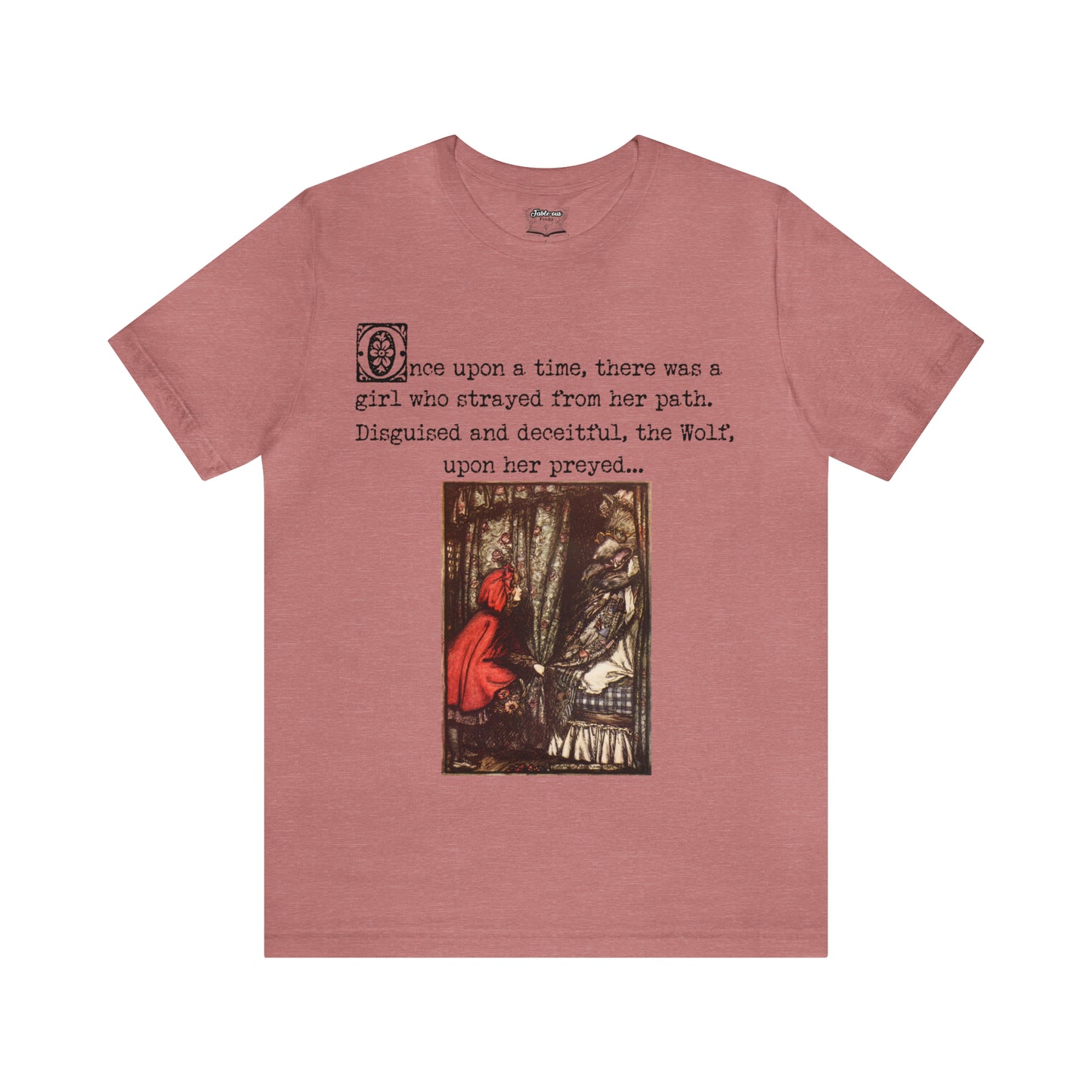 She Conquered It - Red Riding Hood Classic Fairytale Vintage Illustration Unisex Short Sleeve Shirt